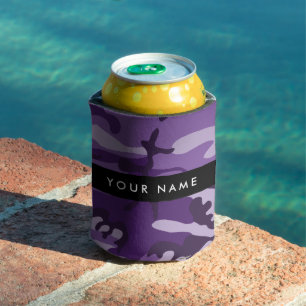 Porta-lata Camuflagem Roxa Seu Nome Personalize
