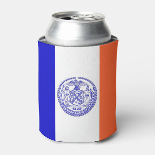 Porta-lata Can Cooler com bandeira de Nova Iorque, EUA.