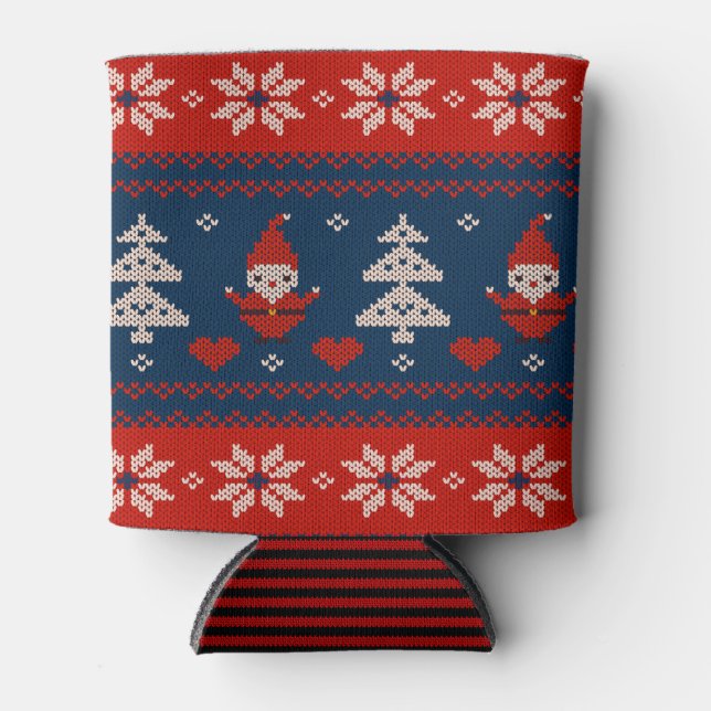 Porta-lata Can Cooler small Ugly Sweater Santa Claus Knit (Frente)