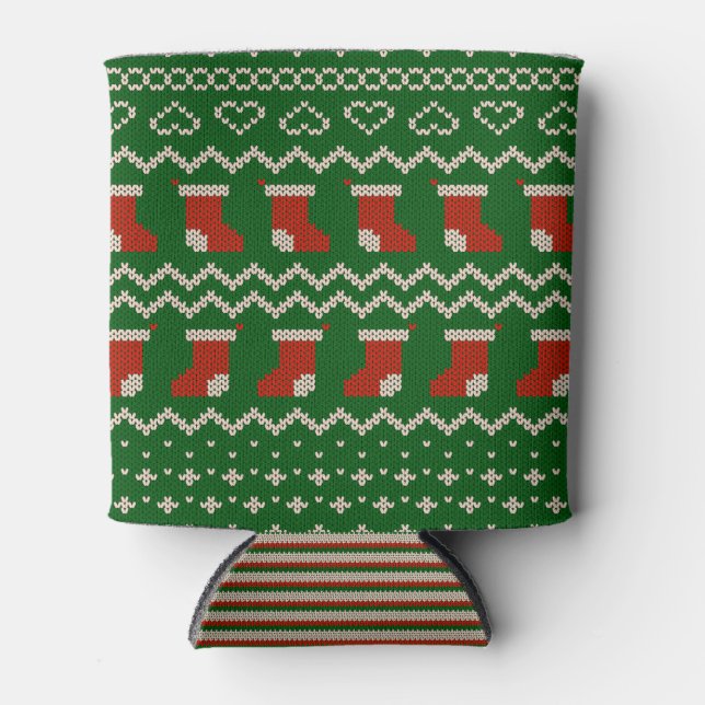 Porta-lata Can Cooler small Ugly Sweater Stockings Knit (Frente)