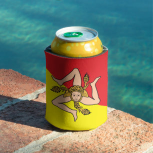 Porta-lata Can Cooler with flag, Sicília, Itália
