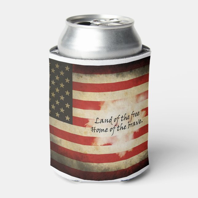 Porta-lata Can Coolers/American Flag/Land of the Free (Can Front)