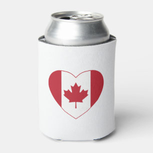 Porta-lata Canadá Flag Heart pode resfriar