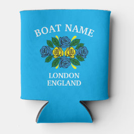 Porta-lata Canal Narrowboat Blue Roses Boat Name
