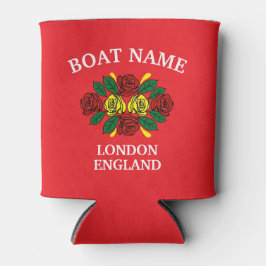 Porta-lata Canal Narrowboat Red Roses Boat Name