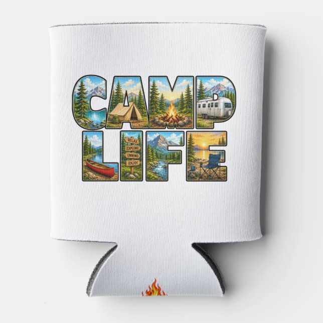 Porta-lata Caneca de Vida no Acampamento (Frente)