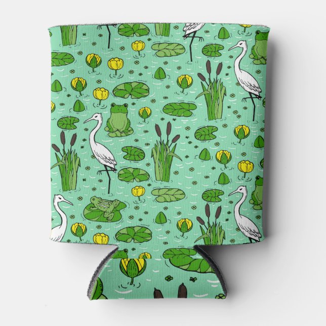 Porta-lata Canes, ervas, lírios: enxame de safra. (Frente)