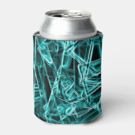 Porta-lata Cantos quadrados e pontos de "neon" azul ciano ou