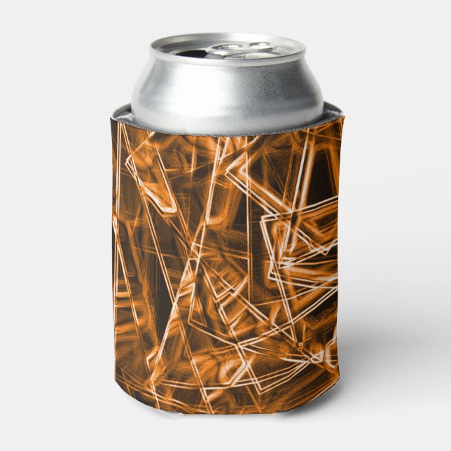 Porta-lata Cantos quadrados e pontos laranja "neon" (Can Front)