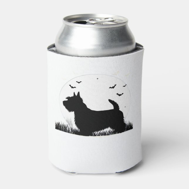 Porta-lata Cão Terrier Skye � Silhueta da Lua de Halloween Cl (Can Front)