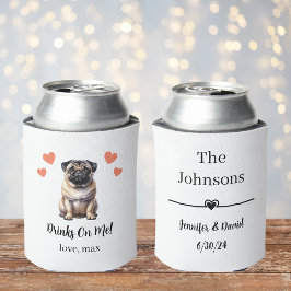 Porta-lata Capa de Casamento de Pug para Lata