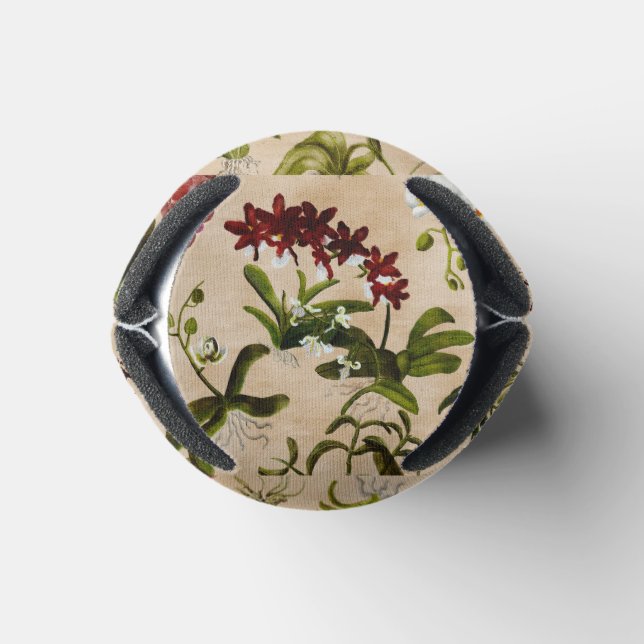 Porta-lata Capa - Impressão de orquídea no bege (Parte inferior)