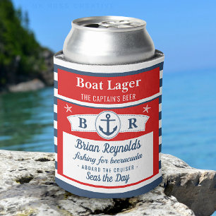 Porta-lata Capitão Boat Lager Beer Strike Ship Anchor Person