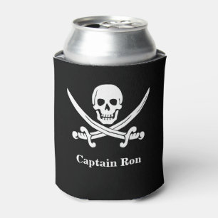 Porta-lata Capitão do Jolly Rogers Pirata Personalizado 