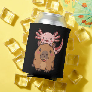 Porta-lata Capivara Axolote Kawaii Amante de Animais Dia do Z