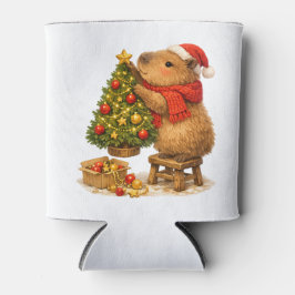 Porta-lata Capivara de Natal Decorando a Árvore
