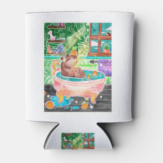 Porta-lata Capybara in Bath Tub with Oranges