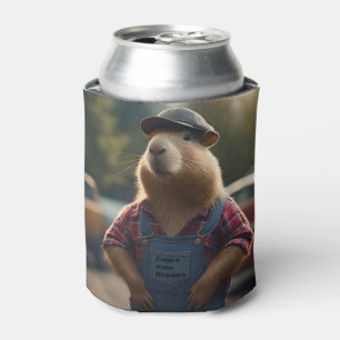 Porta-lata "Capybara Mechanic: Grease, Gears e Good Vibes"