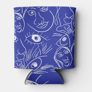 Porta-lata Cara de beleza: desenho de uma linha.