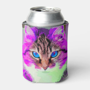Porta-lata Cara roxa Eyed azul do gato
