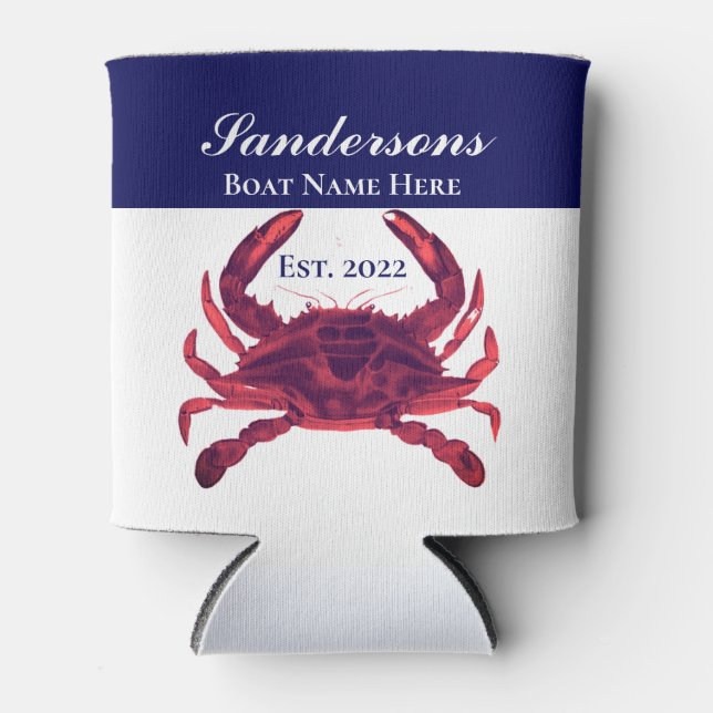 Porta-lata Caranguejo Náutico Borgona Vermelha Maroon (Frente)