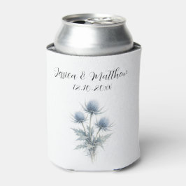 Porta-lata Cardo floral Escócia Aquarela Casamentos