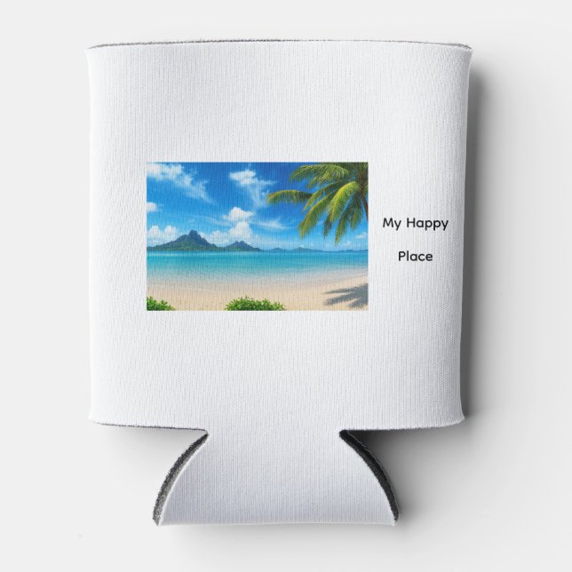 Porta-lata Caribbean Beach My Happy Place (Frente)