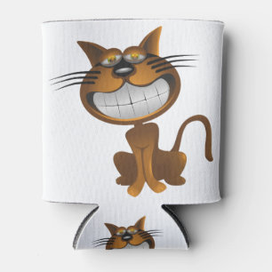 Porta-lata Caricatura Grande Marrom Caricatura Gato Dentures