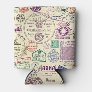 Porta-lata Carimbos, conjunto decorativo de documentos.