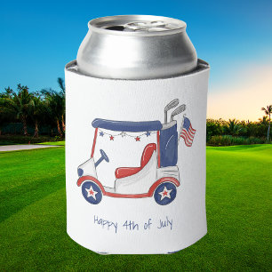 Porta-lata Carrinho de Golfe Patriótico Personalizado   Feliz