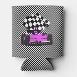 Porta-lata Carro Race Rosa com Sinalizador Verificado