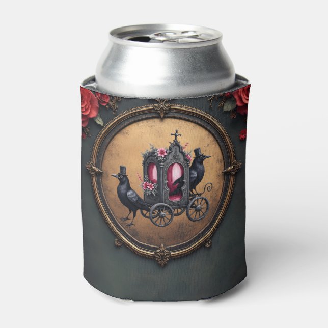 Porta-lata Carruagem gótica com Ravens e Rosas. (Can Front)