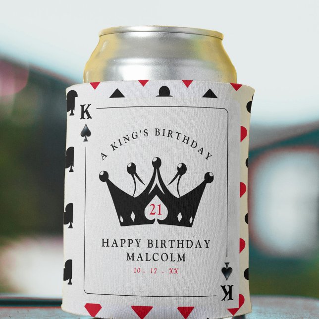 Porta-lata Cartão de Poker do Rei dos Espadas Casino (21st Birthday King of Spades Casino Poker Card Can Cooler
)