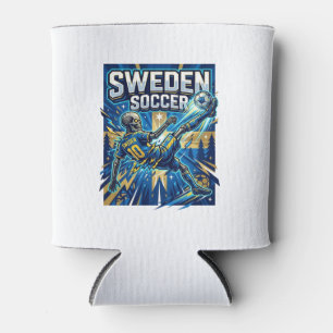 Porta-lata Cartaz Esqueleto de Futebol da Suécia em Estilo