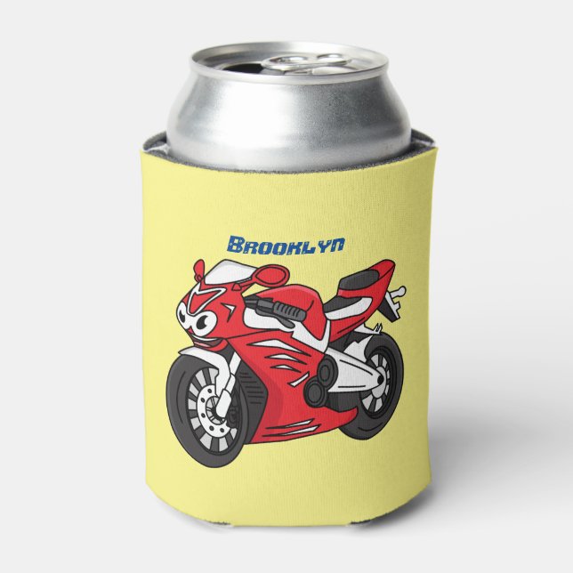 Porta-lata Cartografia de motocicleta vermelha-branca (Can Front)