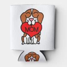 Cartoon Beagle Mãe Heart