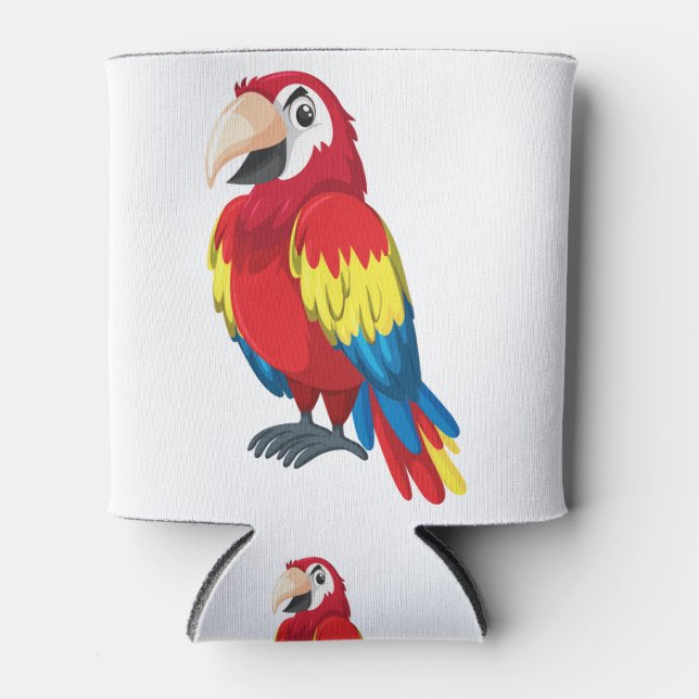 Porta-lata Cartoon de papagaio bonito (Frente)