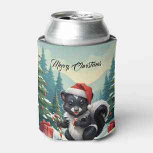 Porta-lata Cartoon de Skunk de Natal bonito