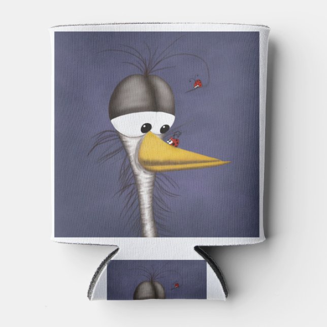 Porta-lata Cartoon Engraçado Egret (Frente)