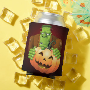 Porta-lata Cartoon Frankenstein Monster com Pumpkin