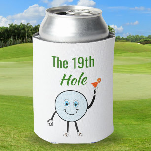 Porta-lata Cartoon Golf Ball Segurando Laranja Martini Cockta