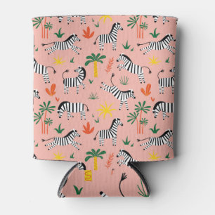Porta-lata Cartoon Zebras Funny Patterno Sem Olho