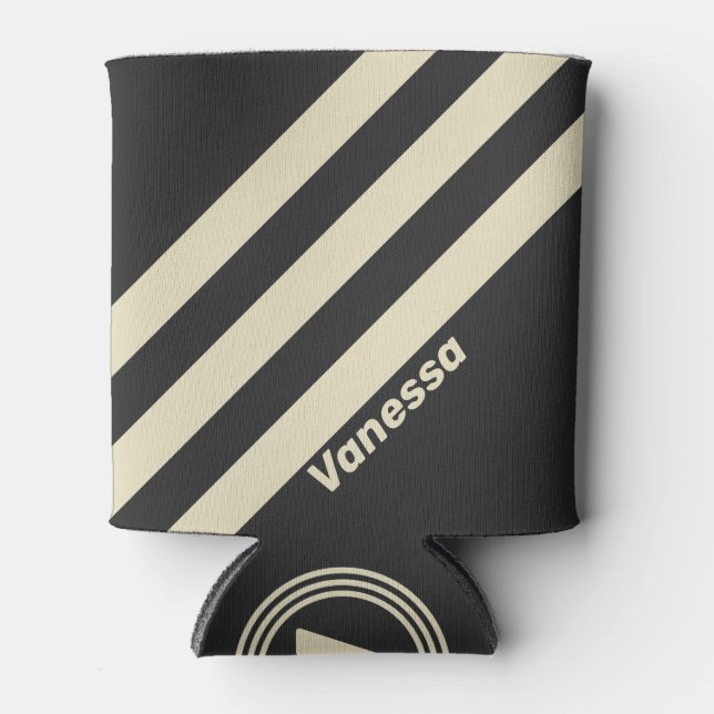 Porta-lata Carvão Retroativo Três Fitas com Nome (Frente)