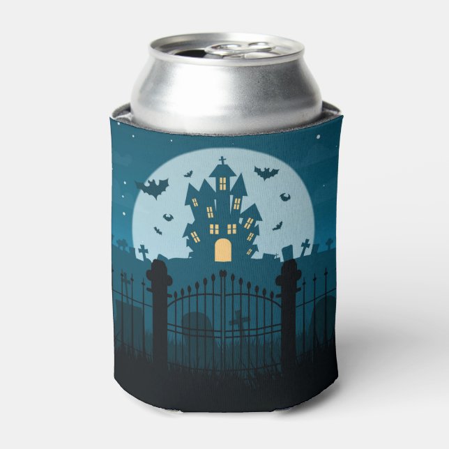 Porta-lata Casa Assombrada de Halloween e Cemitério (Can Front)