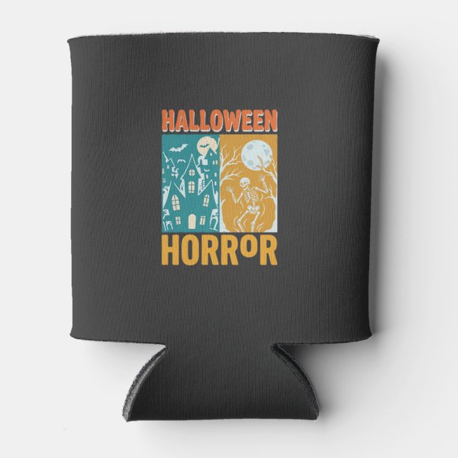 Porta-lata Casa Assombrada de Halloween Lua Esqueleto Design_ (Frente)