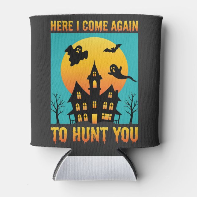 Porta-lata Casa Assombrada de Halloween Pendurada com Minhas  (Frente)