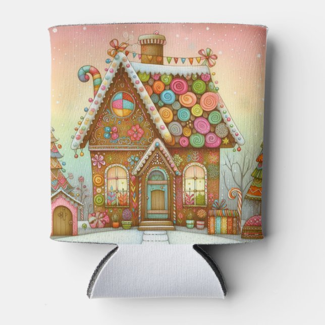 Porta-lata Casa de gengibre branca (Frente)