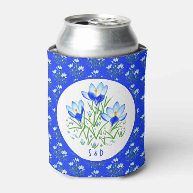 Porta-lata Casamento Blue Crocuses (Can Front)