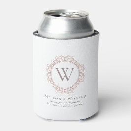 Porta-lata Casamento Branco de Crest Monograma Elegante
