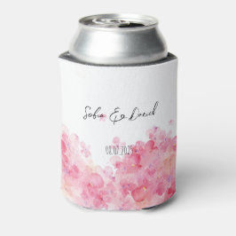 Porta-lata Casamento branco de flores silvestres cor-de-rosa 